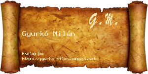 Gyurkó Milán névjegykártya