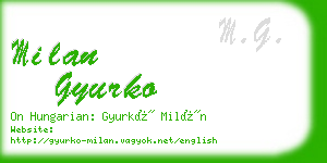 milan gyurko business card